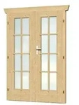 Skan Holz Doppelt&uuml;r vollverglast f&uuml;r 28 mm Blockbohlenh&auml;user Echtglas (B)