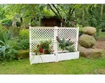 KHW Pflanzkasten gro&szlig; mit Zentralspalier (2-tlg.) 100 cm - 2er Set wei&szlig;