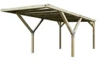 Weka Y-Einzelcarport 612 Ohne Dacheindeckung (Holzcarport)