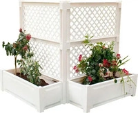 KHW Pflanzkasten gro&szlig; mit Spalier 100 cm (2-tlg.) 2er Set wei&szlig;