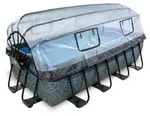 Exit rechteckiger Rahmenpool Premium mit Sandfilteranlage und Sonnendach 400 x 200 cm