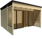 Weka Gartenhaus Designhaus Cubilis 2.0 mit Lamellenelementen - 45 mm 380 x 480 cm