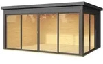 Weka Designhaus 412 Gr. 2 mit Glasschiebet&uuml;r (Homeoffice-Gartenhaus) - 44 mm