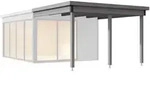 Weka Anbaudach f&uuml;r Designhaus 412 Gr. 2 hellgrau 300 x 322 cm