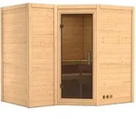 Karibu Sahib 2-Sauna 40mm -Eckeinstieg - Exklusivoptik-Ohne Ofen-ohne