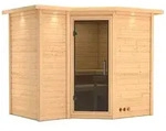 Karibu Sahib 2-Sauna 40mm -Eckeinstieg - Exklusivoptik-Ohne Ofen-inkl.
