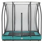 Salta Trampolin Comfort Edition Ground mit Sicherheitsnetz 214 x 153 cm gr&uuml;n