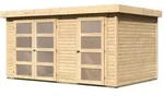 Karibu Gartenhaus M&uuml;hlentrup 2 Zweiraumhaus - 19 mm-404 x 272 cm- naturbelassen