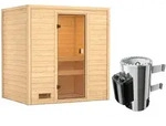 Karibu Woodfeeling Sauna Selena - 38 mm Bronzierte Ganzglast&uuml;r Ohne Dachkranz...