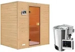 Karibu Woodfeeling Sauna Selena - 38 mm Bronzierte Ganzglast&uuml;r Ohne Dachkranz...