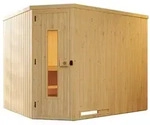 Weka Elementsauna Varberg 4 Familiensauna - 68 mm Massivholzt&uuml;r u. Glaseinsatz