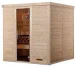 Weka Premium Massivholz-Elementsauna Kemi 4 mit Glast&uuml;r - 45 mm Ohne Ofen