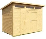 Weka Gartenhaus 264 mit Oberlichtern - 21 mm naturbelassen 295 x 209 cm (Gr. 3) - 50