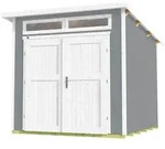 Weka Gartenhaus 264 mit Oberlichtern - 21 mm grau 235 x 239 cm (Gr. 2) - 50 % Rabatt