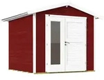 Weka Gartenhaus 224 A inkl. moderner Design-Doppelt&uuml;r - 21 mm schwedenrot Gartenhaus