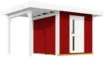Weka Gartenhaus Designhaus 172 A mit Design-Einzelt&uuml;re und Anbau (147 cm)