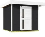 Weka Gartenhaus Designhaus 172 mit Vordach (50 cm) und Design-Einzelt&uuml;re anthrazit