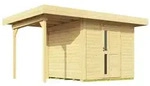 Weka Gartenhaus Designhaus 172 A mit Design-Einzelt&uuml;re und Anbau (147 cm)