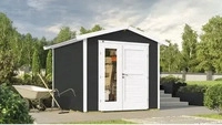 Weka Gartenhaus 224 A inkl. moderner Design-Doppelt&uuml;r - 21 mm anthrazit Gartenhaus