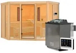 Karibu Multifunktions-Sauna Asta inkl. Infrarotstrahler mit Eckeinstieg 68 mm Ohne