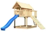Akubi Stelzenhaus Fidel mit Satteldach inkl. Wellenrutsche und Holzrampe