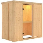Karibu Sauna Variado mit Fronteinstieg 68 mm - Ohne Ofen-Klarglas Ganzglast&uuml;r-Ohne