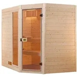 Weka Sauna Valida Eck Gr. 3 mit Glast&uuml;r+Fenster - Massivholzsauna 38 mm mit