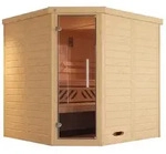 Weka Premium Massivholz-Elementsauna Kemi Eck 1 mit Glast&uuml;r/Fenster inkl.