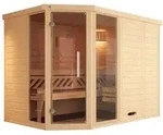 Weka Premium Massivholz-Elementsauna Kemi Eck 2 mit Ganzglast&uuml;r u.