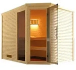Weka Premium Massivholzsauna Cubilis 3 Familiensauna mit Glast&uuml;r+Fenster inkl.