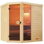 Weka Massivholz-Elementsauna Laukkala 2 mit Glast&uuml;re+Fenster - 38 mm mit Eckeinstieg