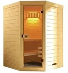 Weka Massivholz-Elementsauna Laukkala 1 mit Glast&uuml;re - 38 mm mit Eckeinstieg...