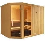 Weka Elementsauna Varberg 4 Familiensauna - 68 mm Ganzglast&uuml;r u....