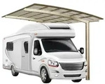 Ximax Carport Portoforte Typ 60 495 x 270 cm Caravan Ausf&uuml;hrung Edelstahl-Look