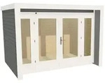 Weka Gartenhaus 263 mit gro&szlig;er Glasfront - 28 mm grau 295 x 295 cm (Gr. 3) - 50 %