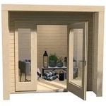 Weka Gartenhaus 263 mit gro&szlig;er Glasfront - 28 mm naturbelassen 239 x 235 cm (Gr. 1)