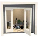 Weka 263.2424.45000, Weka Gartenhaus 263 mit gro&szlig;er Glasfront - 28 mm grau 239...