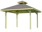 Weka Gartenoase 651 mit Dachaufsatz-380 x 380 cm (Gr. 2)