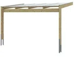 Skan Holz Terrassen&uuml;berdachung Novara Breite 450 cm 450 x 309 cm (Gr. 2)