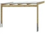 Skan Holz Terrassen&uuml;berdachung Novara Breite 450 cm 450 x 259 cm (Gr. 1) eiche hell