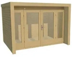 Weka Gartenhaus 263 mit gro&szlig;er Glasfront - 28 mm naturbelassen 295 x 295 cm (Gr. 3)