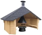Wolff Finnhaus Wetterschutzh&uuml;tte / Grillh&uuml;tte naturbelassen Mit Grillanlage