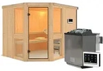 Karibu Amelia 3 - Sauna mit Eckeinstieg 68 mm-9 kW Bio-Kombiofen inkl.