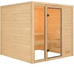 Karibu Woodfeeling Sauna Jutta - 38 mm Bronzierte Ganzglast&uuml;r Ohne Dachkranz...