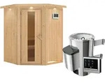 Karibu Sauna Nanja - 68 mm Systemsauna - 230 Volt Plug & Play-3,6 kW Plug&Play...