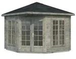 Palmako Pavillon Melanie 6,8 m2 - 28 mm Grau tauchimpr&auml;gniert