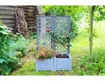 KHW Pflanzkasten klein mit Spalier 43 cm, grau - 2er Set