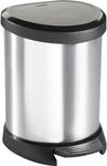 Tretm&uuml;lleimer DECOBIN, halbrund, Volumen 5 l, HxBxT 220 x 295 x 245 mm, silber