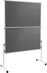 Legamaster Moderationswand ECONOMY, Tafelformat 1200 x 1500 mm, Filz, grau, klappbar