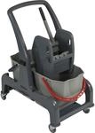 Sprintus Reinigungswagen CombiX, 2 x 25-l-Eimer, mit Schubb&uuml;gel und Mopp-Presse